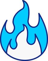 Flame Blue Filled Icon vector