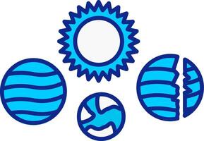 Solar System Blue Filled Icon vector