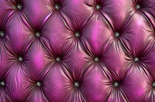 AI generated pink leather background with stitching and metal details for fashion design photo