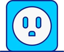 Power Socket Blue Filled Icon vector