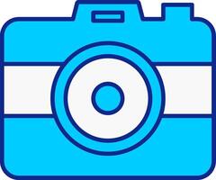 Photo Camera Blue Filled Icon vector