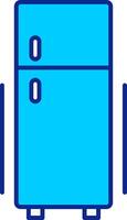 refrigerador azul lleno icono vector