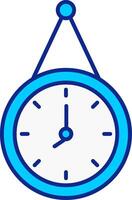 Wall Clock Blue Filled Icon vector