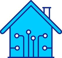 inteligente hogar azul lleno icono vector