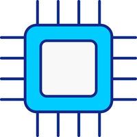 Cpu Blue Filled Icon vector