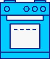 Electric Stove Blue Filled Icon vector