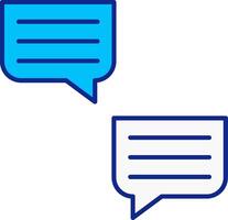 Chat Bubble Blue Filled Icon vector