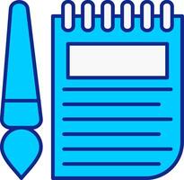 Sketchbook Blue Filled Icon vector