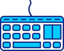 teclado azul lleno icono vector