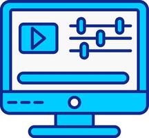 Video Editor Blue Filled Icon vector