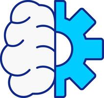 creativo cerebro azul lleno icono vector