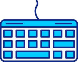 teclado azul lleno icono vector