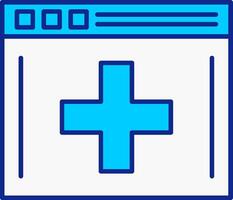 médico aplicación azul lleno icono vector