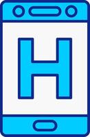 hospital azul lleno icono vector