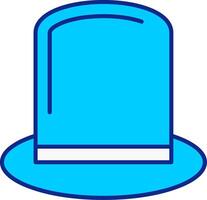 Top Hat Blue Filled Icon vector