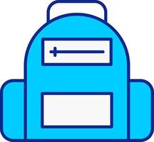 School Bag Blue Filled Icon vector