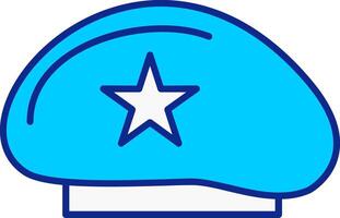 Beret Blue Filled Icon vector