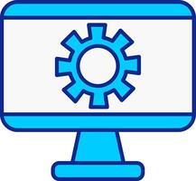 Monitor Screen Blue Filled Icon vector