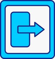 Log Out Blue Filled Icon vector
