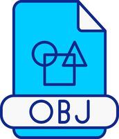 Obj Blue Filled Icon vector