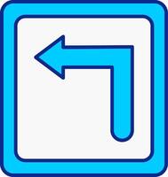 Turn Left Blue Filled Icon vector