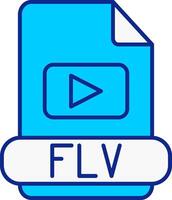 flv azul lleno icono vector