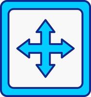 Cross Symbol Blue Filled Icon vector