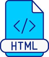 Html Blue Filled Icon vector