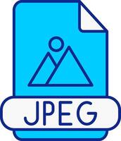 Jpeg Blue Filled Icon vector