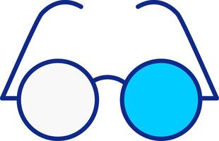 Eyeglasses Blue Filled Icon vector