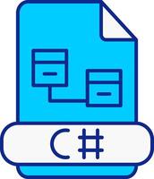 C Sharp Blue Filled Icon vector
