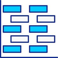 Gantt gráfico azul lleno icono vector