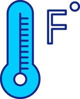 Fahrenheit Degrees Blue Filled Icon vector