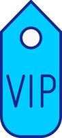 VIP pasar azul lleno icono vector