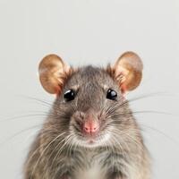 AI generated Rat face isolated on white background photo