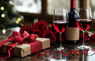 AI generated valentine day presents 4 more than wine photo