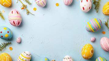 AI generated Easter advertisment background with copy space photo