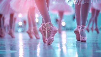 AI generated Ballet class advertisment background with copy space photo