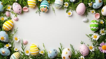 AI generated Easter advertisment background with copy space photo