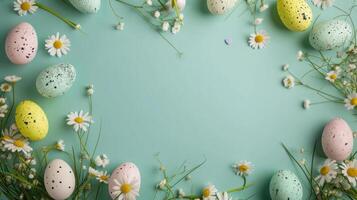 AI generated Easter advertisment background with copy space photo