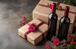 AI generated valentine day presents 4 more than wine photo