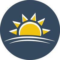 Icon and Symbol Template for Sun and Sunshine With a Field Motif. vector