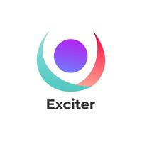 Exciter - Aesthetic Round Gradient Luxury Visual Identity Isolated vector