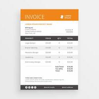 minimalist invoice template vector design