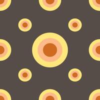 Yellow Brown Circle Seamless Pattern vector