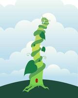 Bean tree tall into the sky. Legends story. Vector illustration.