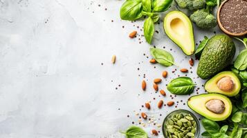 AI generated beautuful vegan background with copy space photo