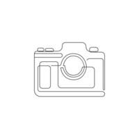 Digital camera continuous single linear style simple art drawing vector pro