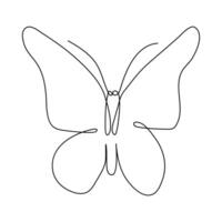 Butterfly in One continuous line drawing art and editable vector stroke illustration and minimalist