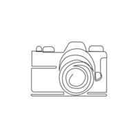 Digital camera continuous single linear style simple art drawing vector pro